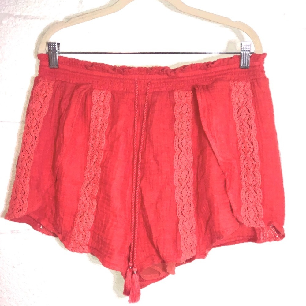 American Eagle Rust Crochet Shorts XL/TG - Picture 2 of 6